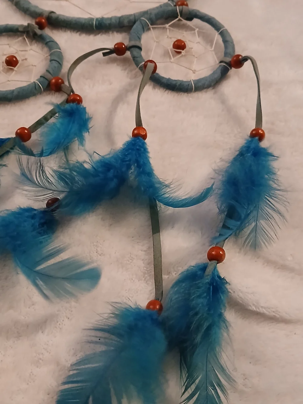 Dreamcatcher Feather Blue Indian Wall Hanging - LARGE